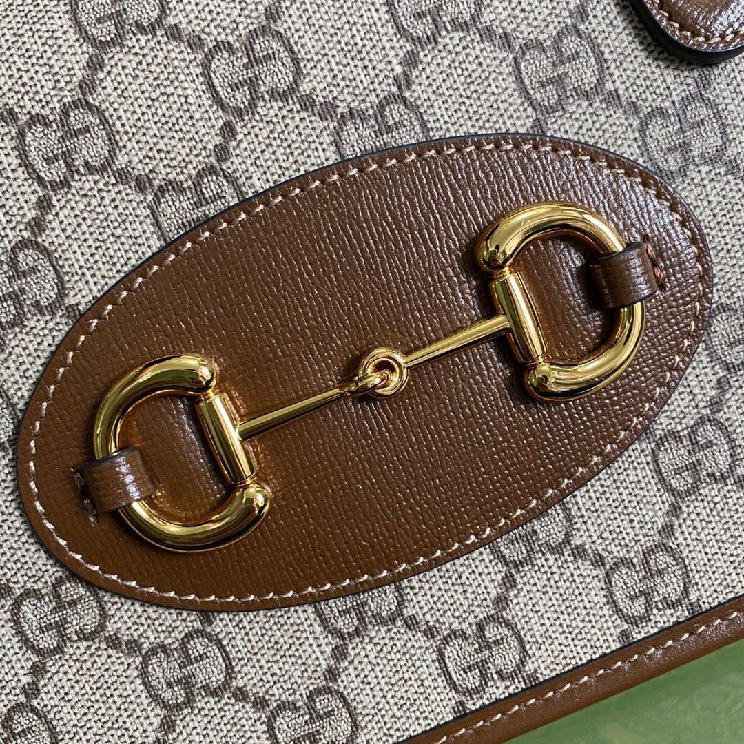Guc*i 1955 luxury women’s handbag with brown handle 23x16x12cm - image 7