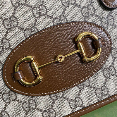 Guc*i 1955 luxury women’s handbag with brown handle 23x16x12cm - image 7