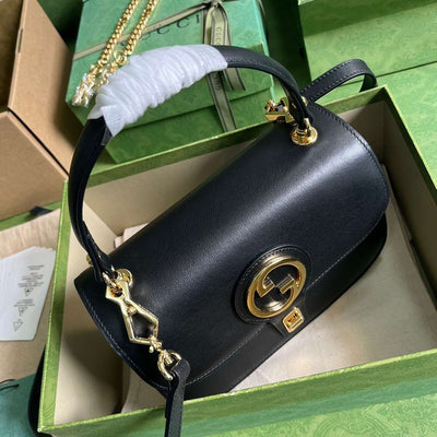 branded women’s handbag Guc*i blondie handle super smooth leather 23x15cm - image 3