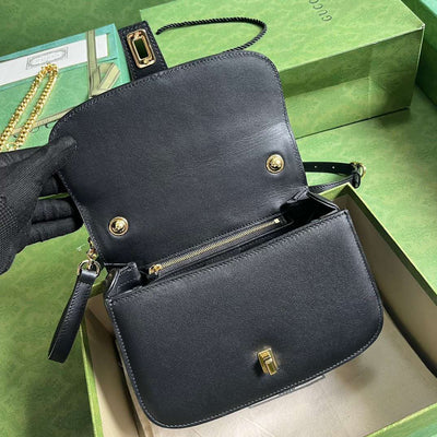 branded women’s handbag Guc*i blondie handle super smooth leather 23x15cm - image 4